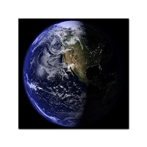 Wandbild - Erde - Bild auf Leinwand 40 x 40 cm - Leinwandbilder - Bilder als Leinwanddruck - Kunst & Life Style - Globus - Terra - Erde vom Weltraum aus betrachtet