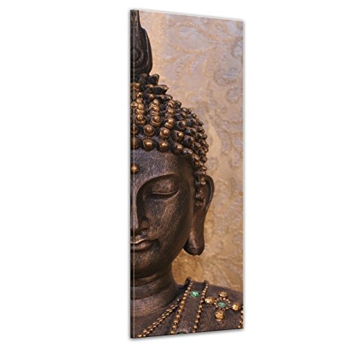 Keilrahmenbild - Buddha - Bild auf Leinwand - 40 x 120 cm - Leinwandbilder - Bilder als Leinwanddruck - Geist und Seele - Zen Buddhismus