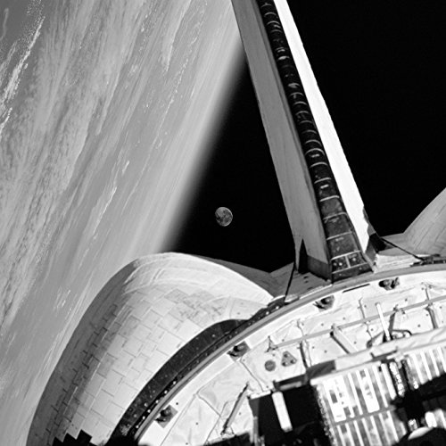 Bilderdepot24 Vlies Fototapete - Space Shuttle - schwarz Weiss - 200x200 cm - mit Kleister - Poster - Foto auf Tapete - Wandbild - Wandtapete - Vliestapete