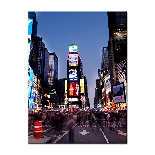Wandbild - Times Square by Night - Bild auf Leinwand - 50x60 cm einteilig - Leinwandbilder - Städte & Kulturen - New York - Theaterviertel von Manhattan