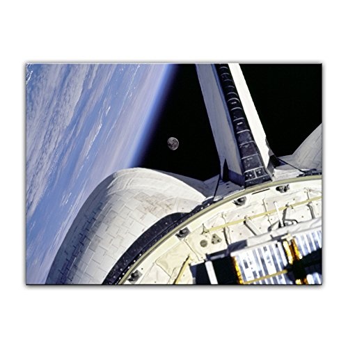 Wandbild - Space Shuttle - Bild auf Leinwand 80 x 60 cm - Leinwandbilder - Bilder als Leinwanddruck - Kunst & Life Style - Weltraum - Kosmos - Fähre im All