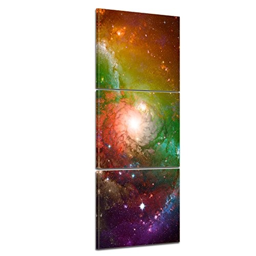 Wandbild - Spiral Galaxie II - Bild auf Leinwand - 60x180 cm 3tlg - Leinwandbilder - Landschaften - Spiralnebel - Universum - Astronomie - Sterne