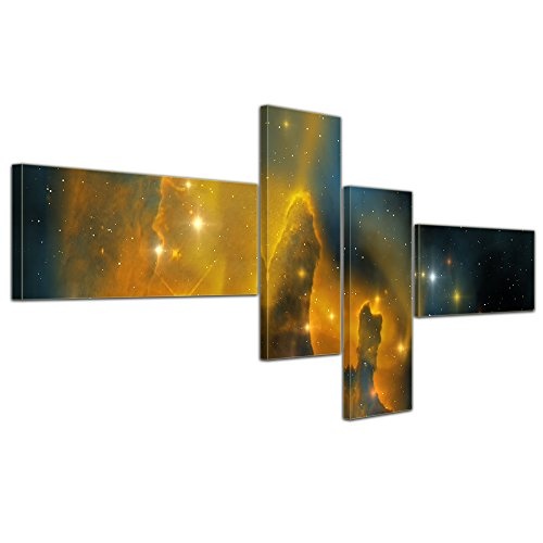 Wandbild - Nebula Galaxie - Bild auf Leinwand - 140x65 cm...