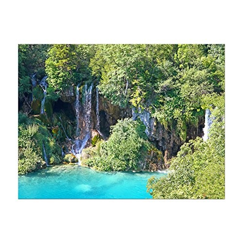Wandbild - Plitvicer Seen I - Kroatien - Bild auf Leinwand - 70x50 cm 1 teilig - Leinwandbilder - Landschaften - Nationalpark - Wasserfall - UNESCO-Weltnaturerbe