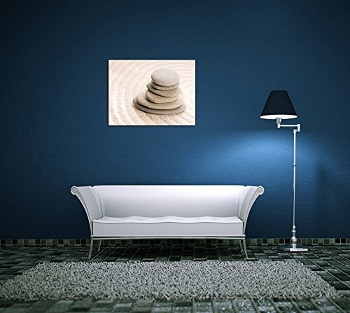 Wandbild - Zen Steine VIII - Bild auf Leinwand - 80x60 cm 1 teilig - Leinwandbilder - Bilder als Leinwanddruck - Geist & Seele - Asien - Wellness