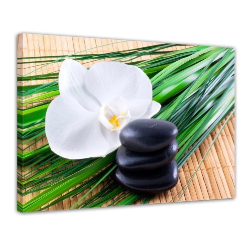 Keilrahmenbild - Zen Steine VI - Bild auf Leinwand - 120x90 cm 1 teilig - Leinwandbilder - Bilder als Leinwanddruck - Geist & Seele - Asien - Wellness