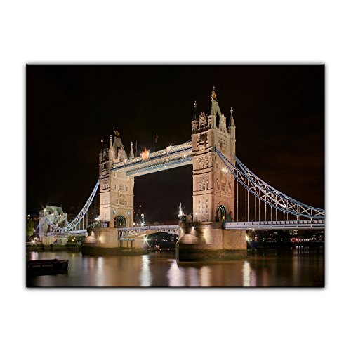 Wandbild - London Towerbridge bei Nacht - Bild auf...