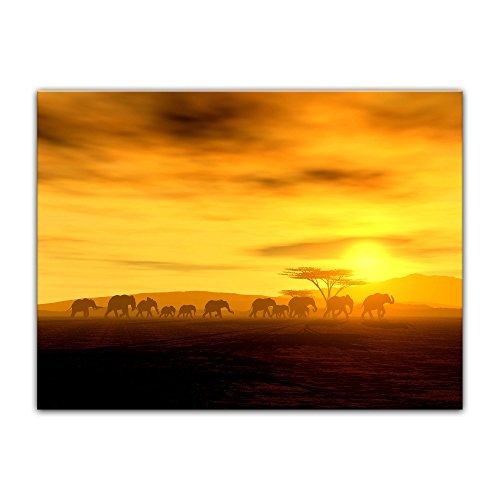 Wandbild - African Spirit - Die Wanderung der Elefanten -...