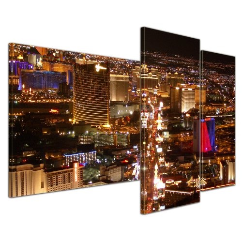 Wandbild - Las Vegas Strip bei Nacht - Bild auf Leinwand...