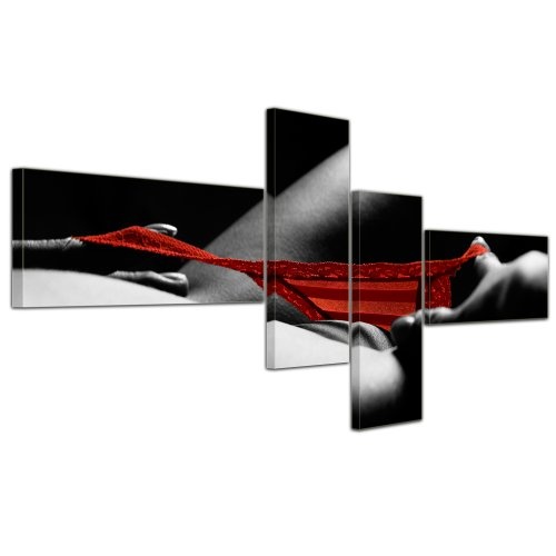 Wandbild - Roter Slip - Bild auf Leinwand - 200x90 cm 4...
