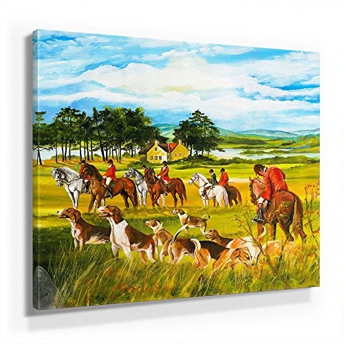 Mia Morro Pferde Bild B280, 1 Teil 80x80cm Leinwand auf Holzrahmen aufgespannt, FineArt Print, UV-stabil und wasserfest, Kunstdruck für Büro oder Wohnzimmer, Deko Bild