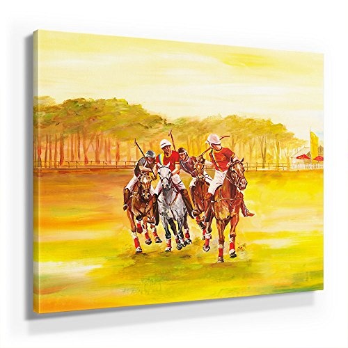 Mia Morro Pferde Bild B350, 1 Teil 50x50cm Leinwand auf Holzrahmen aufgespannt, FineArt Print, UV-stabil und wasserfest, Kunstdruck für Büro oder Wohnzimmer, Deko Bild