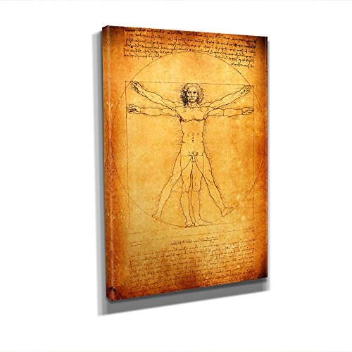 Leonardo Da Vinci - Vitruvianischer Mensch - Leinwandbild...