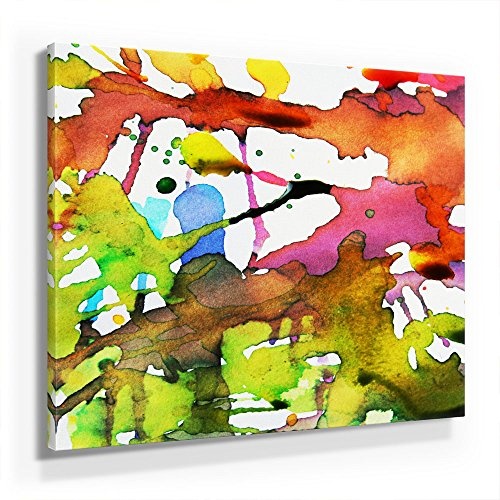 Herbst Farben - Leinwandbild 80x80cm, Leinwand auf Echtholzrahmen aufgespannt, UV-stabil und wasserfest, Kunstdruck für Büro oder Wohnzimmer, XXL Deko Bild abstrakt FineArtPrint Wandbild
