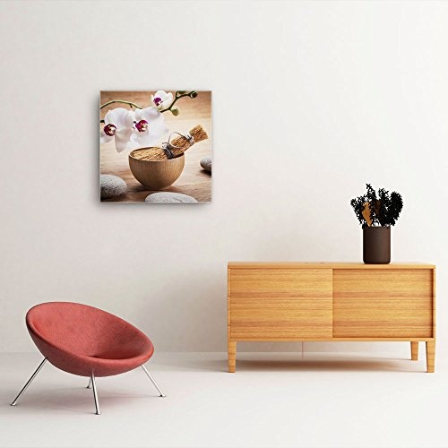 Feng Shui Bild B150, 1 Teil 50x50cm Leinwand auf Holzrahmen aufgespannt, FineArt Print, UV-stabil und wasserfest, Kunstdruck für Büro oder Wohnzimmer, Deko Bild