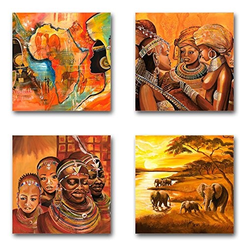 Mia Morro Afrika Bilder Set D, 4-teiliges Bilder-Set...