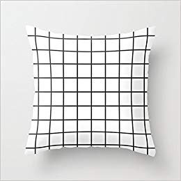 Juzijiang Grid Canvas Throw Piillow Covers Geometry...