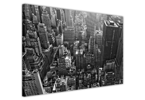 CANVAS IT UP City Leinwandbild, Kunstdruck New York City Schwarz und Weiß Antenne View Skyline Bilder Home Décor Poster Foto Druck