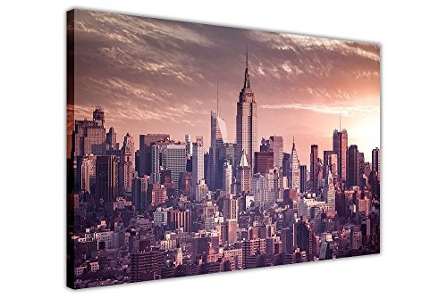 CANVAS IT UP Schöne Leinwandbild New York City Wolkenkratzer gerahmtes Prints Art Wand Bilder Office Home Dekoration Modern Art Größe: 101,6 x 76,2 cm (101 x 76 cm)