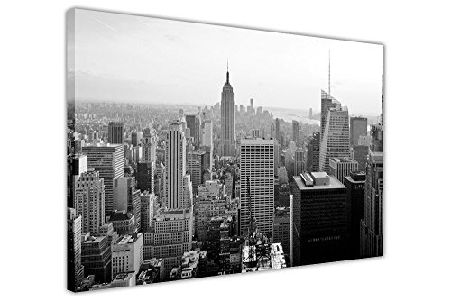 CANVAS IT UP Schwarz und Weiß-Fotos New York City Wolkenkratzer gerahmt Prints auf Leinwand, Bilder Home Dekoration Größe: 101,6 x 76,2 cm (101 x 76 cm)