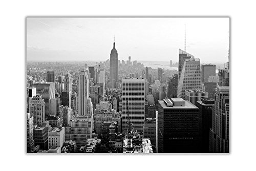 CANVAS IT UP Schwarz und Weiß-Fotos New York City Wolkenkratzer gerahmt Prints auf Leinwand, Bilder Home Dekoration Größe: 101,6 x 76,2 cm (101 x 76 cm)