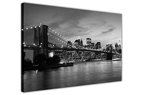 CANVAS IT UP Schwarz und Weiß Leinwand Art Prints New York City Bridge Bilder Raum Dekoration Poster Print Picture Landmarks