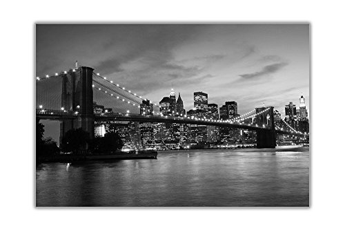 CANVAS IT UP Schwarz und Weiß Leinwand Art Prints New York City Bridge Bilder Raum Dekoration Poster Print Picture Landmarks