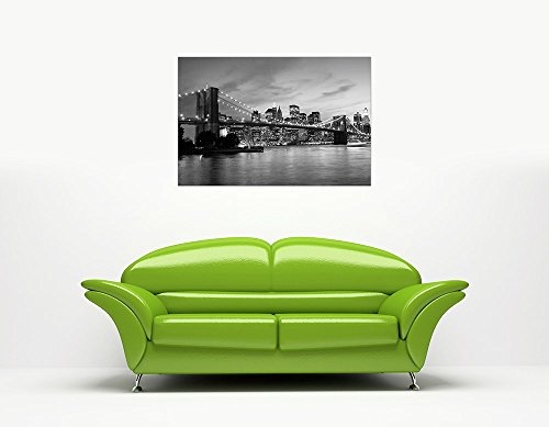 CANVAS IT UP Schwarz und Weiß Leinwand Art Prints New York City Bridge Bilder Raum Dekoration Poster Print Picture Landmarks