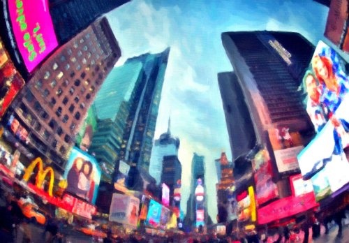 Modern Art Large Canvas Wall Art Prints City View new york Times Square Ölgemälde Stadtbild - Fotos Print Bilder Leinwände, canvas holz, 40 x 50 cm