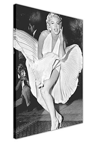 CANVAS IT UP Schwarz und Weiß Iconic Marilyn Monroe Subway Foto auf gerahmter Leinwand Bilder Kunstruck Wand modern Art Dekoration Größe: A1-86,4 x 61 cm (86 cm x 60 cm)