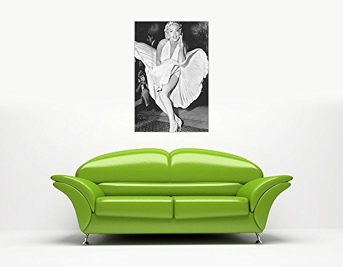 CANVAS IT UP Schwarz und Weiß Iconic Marilyn Monroe Subway Foto auf gerahmter Leinwand Bilder Kunstruck Wand modern Art Dekoration Größe: A1-86,4 x 61 cm (86 cm x 60 cm)