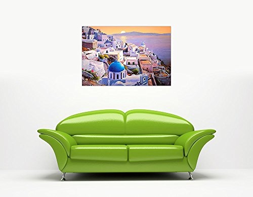 CANVAS IT UP Bild von Santorini Griechenland bei Sonnenuntergang Leinwand Prints Art Wand Home Dekoration Bilder