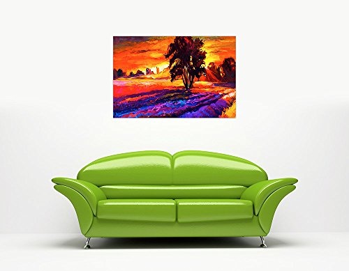 CANVAS IT UP Baum-Sonnenuntergang auf Leinwand Wand Art Prints Ölgemälde re-Print farbenfrohen Bilder Haus Dekoration Europäisch 09- A0-40" X 30" (101CM X 76CM)
