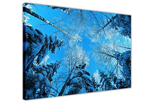 CANVAS IT UP Winter Bäume blau Leinwand Wand Art...