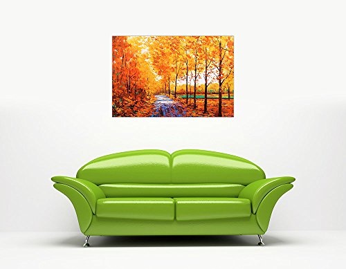 CANVAS IT UP Gelb Leinwand Wand Art Prints Herbst Bäume und Leafs Bilder Raum Dekoration Poster Print Ölgemälde 18 mm Starke Rahmen
