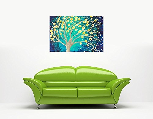 Night Sky Baum des Lebens Art Wandtattoo auf Leinwand abstrakt, 30 x Dekoration von Fotos, 08- A1 - 30" X 24" (76CM X 60CM)