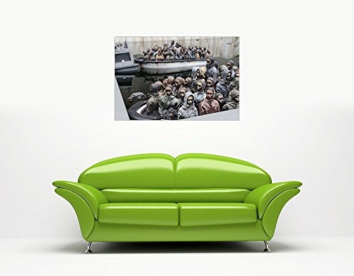 CANVAS IT UP New Banksy Refugee Boote Dismaland Theme Park gerahmt Wall Art Bilder auf Leinwand Graffiti Größe: 76,2 x 50,8 cm (76 x 50 cm)