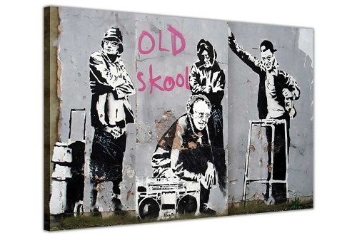CANVAS IT UP Banksy Bilder Leinwand Wand Art Prints Old Skool Omas Thug Home Décor Raum Dekoration Street Art Graffiti Fotos