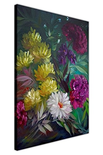 CANVAS IT UP Blumenmuster Art Wild Flower Bouquet auf Rahmen Leinwand Wand Art Prints Ölgemälde Nachdruck Home Deco Bilder Größe: A3-40,6 x 30,5 cm (40 cm x 30 cm)