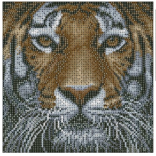 DIY 5D Diamond Painting by Number Kits, Full Drill Crystal Rhinestone Embroidery Pictures Arts Craft for Home Wall Decor Gift,Tiger