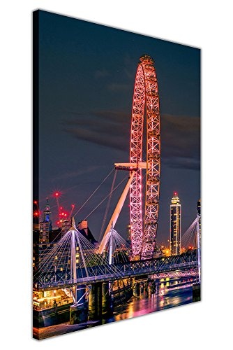Iconic London Eye bei Nacht auf Rahmen Leinwand Bilder...
