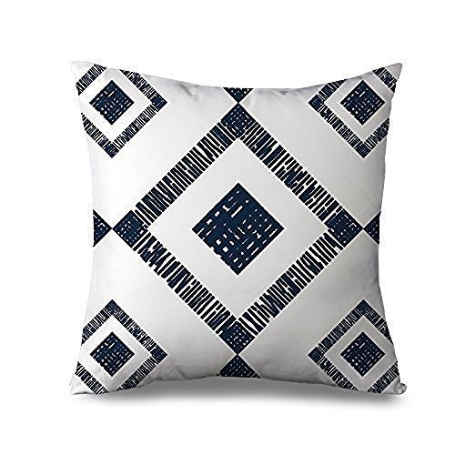 Juzijiang Geometric Pillow Cover Navy Blue Decor Square...