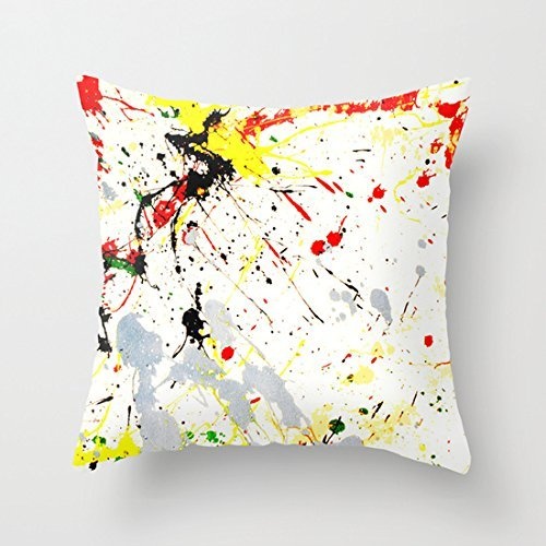 Juzijiang Paint Splatter Canvas Pillowcase Cushion Covers...