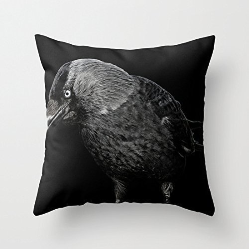 Juzijiang Vintage Crow Pattern Canvas Accent Pillow...