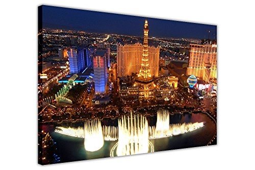 CANVAS IT UP Iconic Las Vegas Foto auf einer Leinwand gerahmt Art Wand Bilder Home Deco City View Größe: 101,6 x 76,2 cm (101 x 76 cm)
