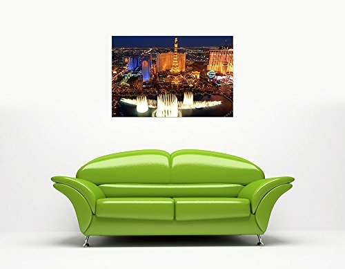 CANVAS IT UP Iconic Las Vegas Foto auf einer Leinwand gerahmt Art Wand Bilder Home Deco City View Größe: 101,6 x 76,2 cm (101 x 76 cm)