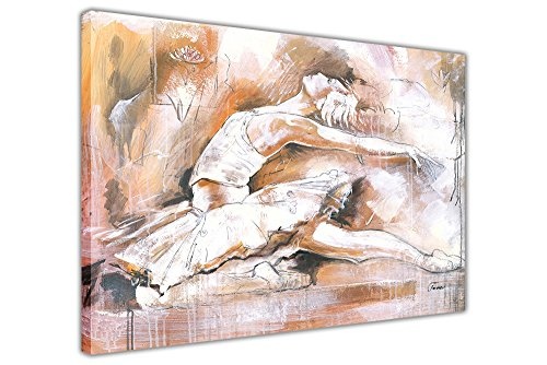 Leinwandbild mit wunderschöner, verblasster Ballett-Tänzerin, auf Keilrahmen gespannt, für die Dekoration Zuhause, Druck eines Ölgemäldes, 06- A0 - 40" X 30" (101cm X 76cm)