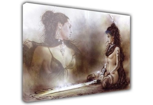 Abstrakt auf Leinwand, Bilder Nackt Nude Warrior Princess Gothic Schwert Prints Home Dekoration Raum Dekor, canvas holz, 9- A0 - 40" X 30" (101CM X 76CM)