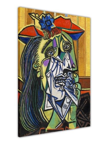 Gedrucktes Leinwandbild von dem Bild: „Weinende Frau“ von Pablo Picasso, canvas, 3- 20" X 12" (50CM X 30CM)