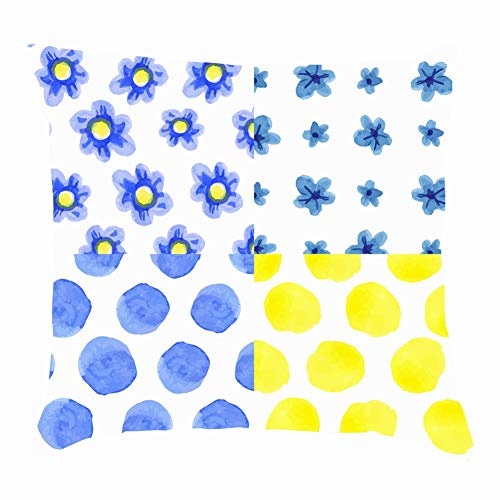 dfgi Watercolor Artistic Blue flowerspolka dotnature...